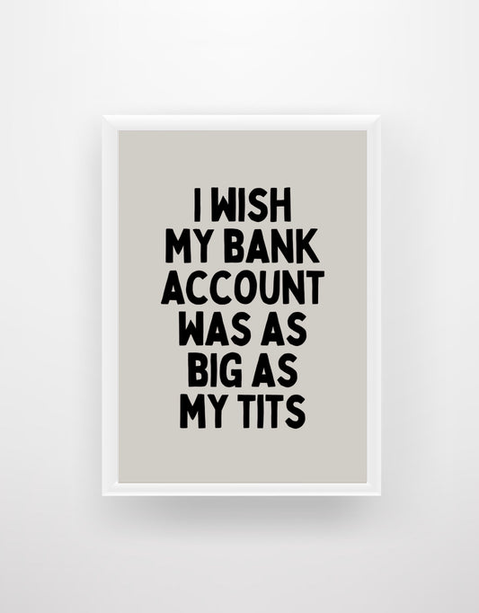 I wish my bank account was as big as my tits