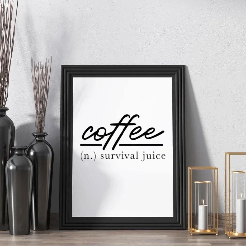 Coffee wall print - coffee wall quote coffee wall sign kitchen wall print cafe decor coffee gift ideas coffee addict coffee wall art decor-Chic Prints