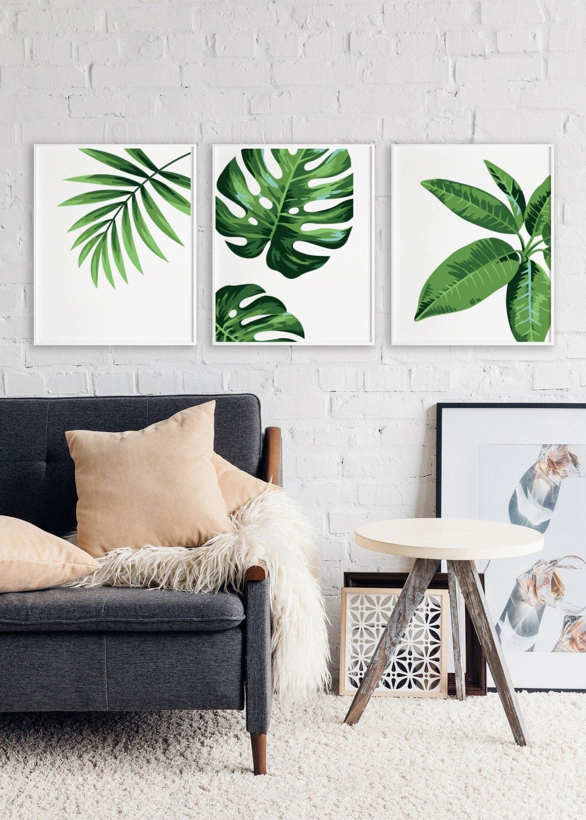 'Tropical Trio' - Set of Three Modern Art prints-Chic Prints