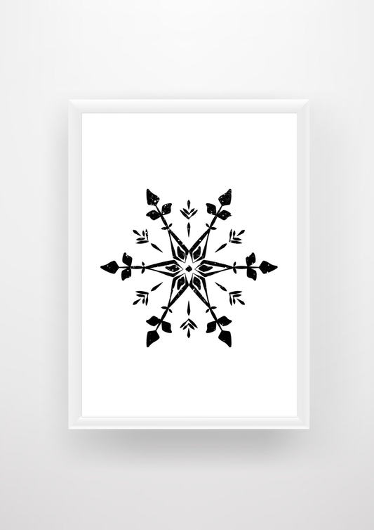Black Simple Snowflake