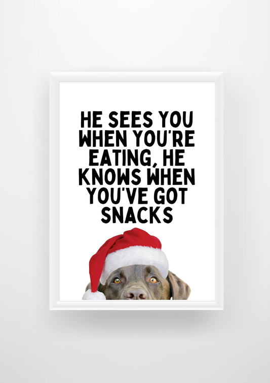 He Sees You When You're Eating, He Knows When You've Got Snacks