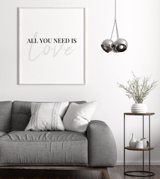 ‘All you need is love’ Quote Print-Chic Prints