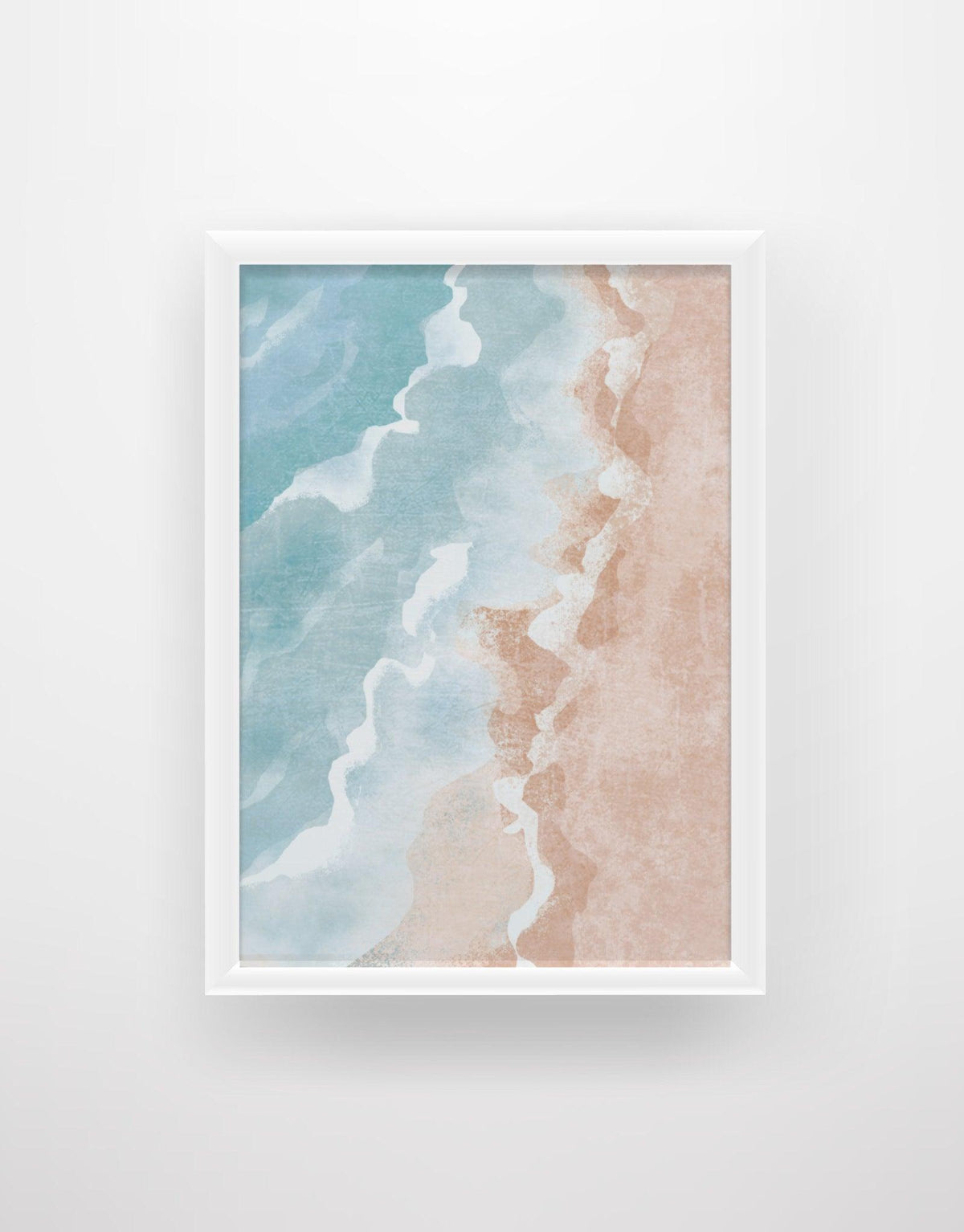 Beach With Waves - Scenic Illustration Print - Chic Prints