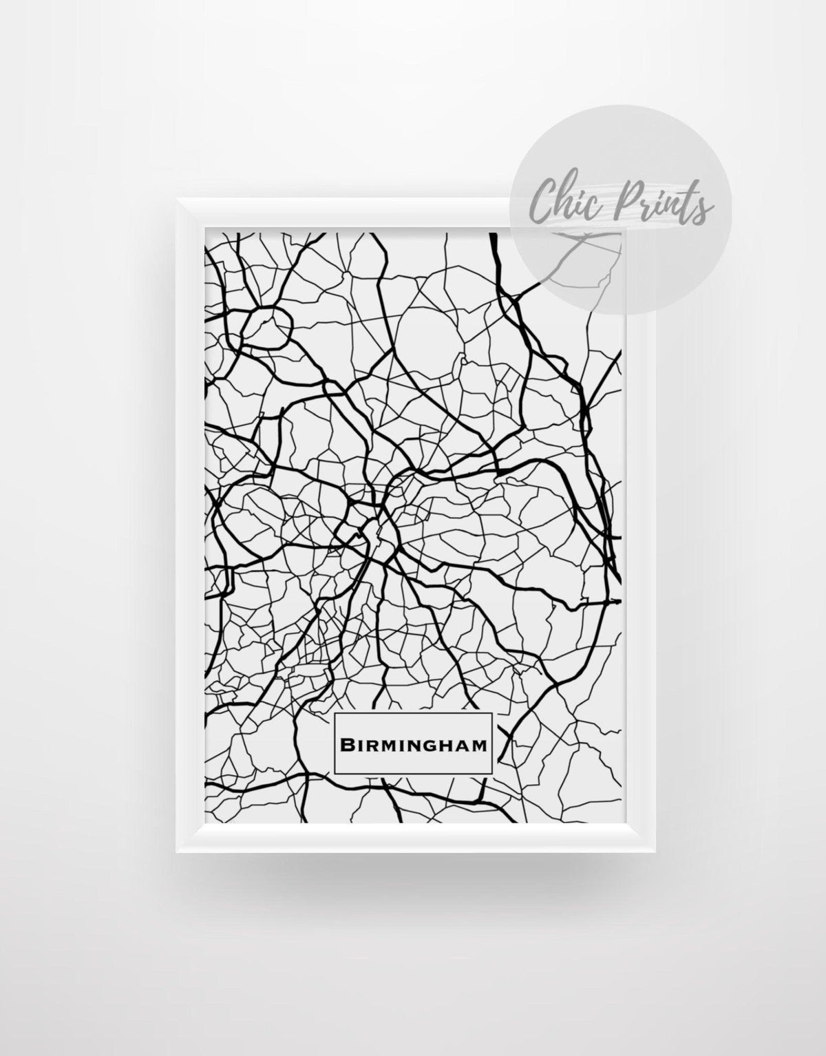 Birmingham City Map Poster - Chic Prints