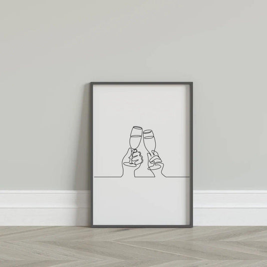 ‘Cheers’ - Line art print-Chic Prints
