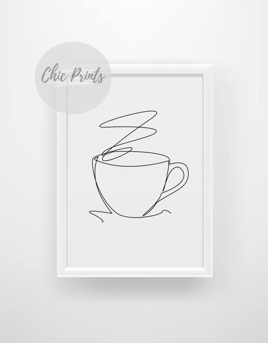Coffee Line Art - Chic Prints