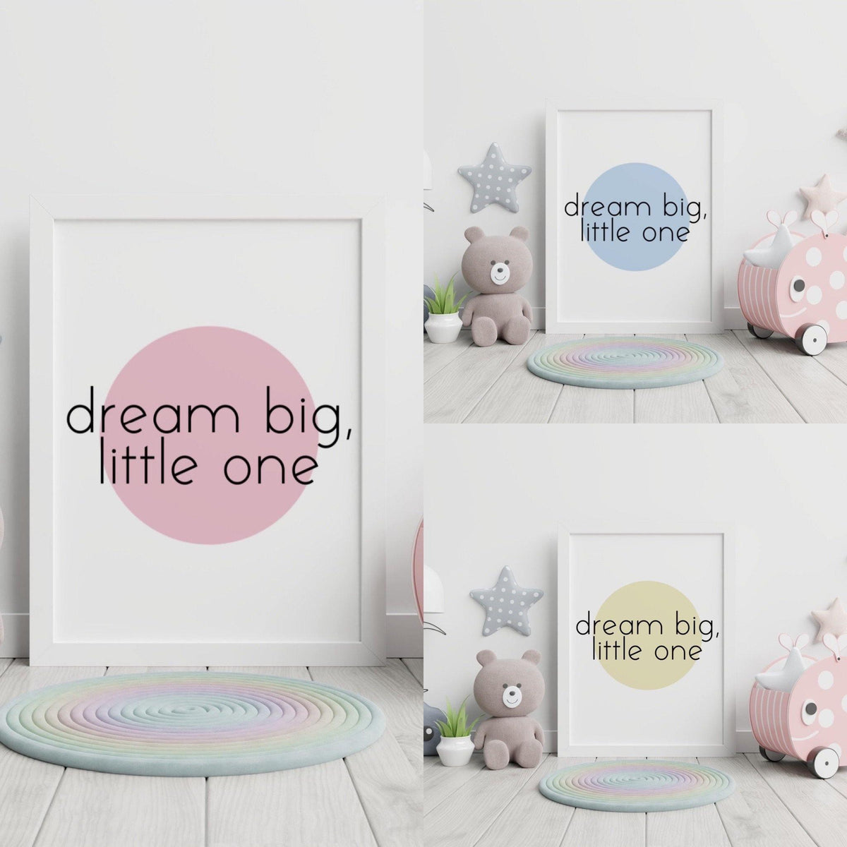 Dream big little one wall print - nursery wall quotes, nursery wall print, dream wall print, black and white nursery decor, new baby gifts-Chic Prints