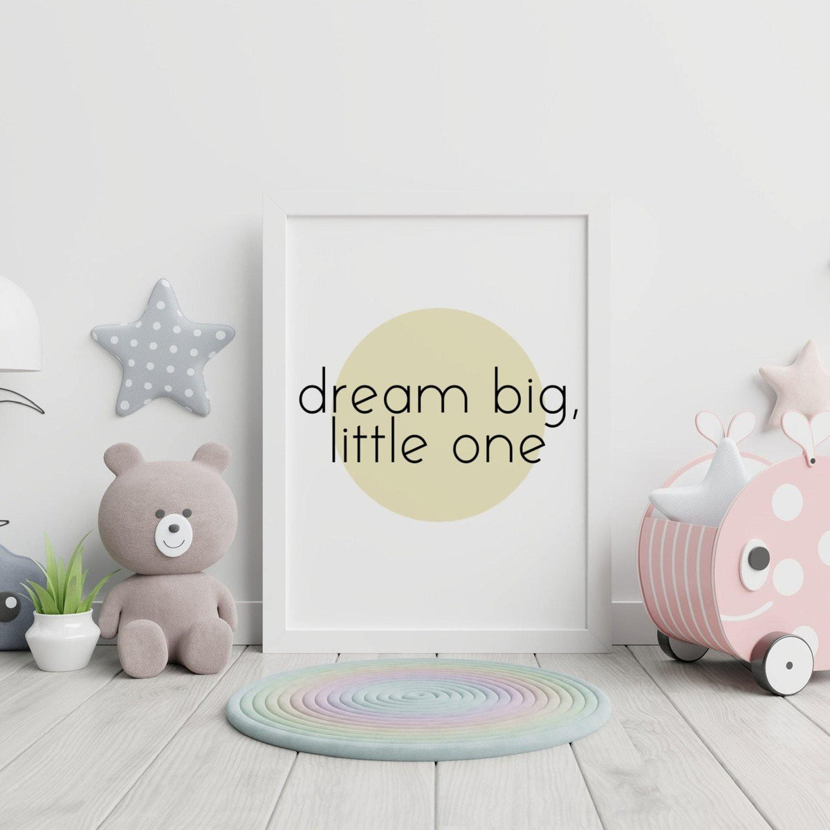 Dream big little one wall print - nursery wall quotes, nursery wall print, dream wall print, black and white nursery decor, new baby gifts-Chic Prints