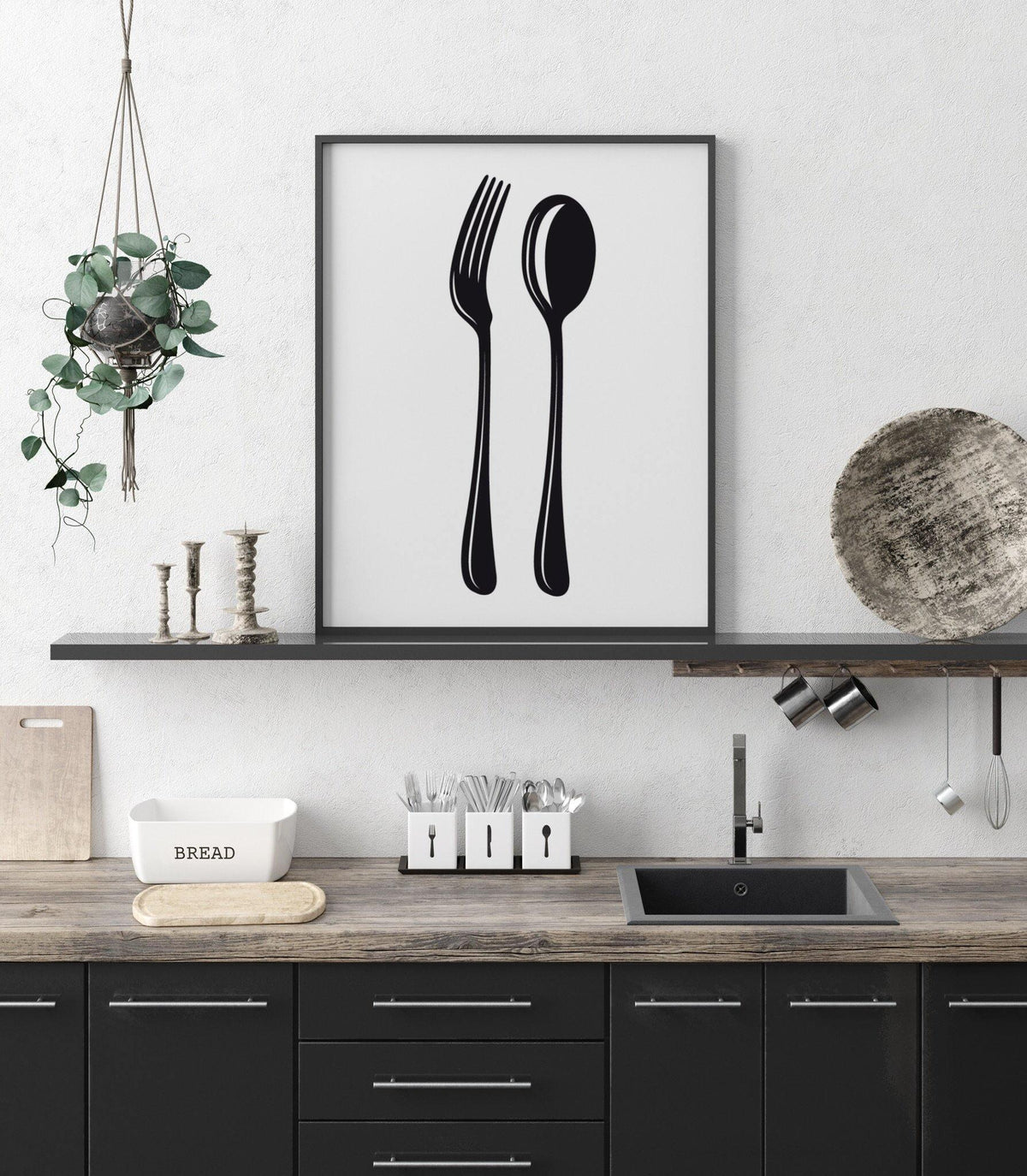 Fork & Spoon - Kitchen Print - Chic Prints