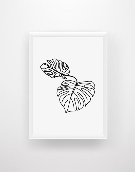 Leaves Line Art Print - Chic Prints