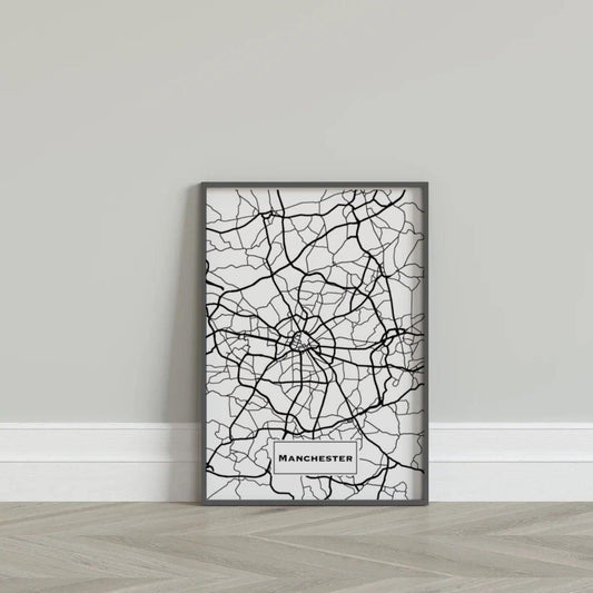 Manchester City Map Poster-Chic Prints