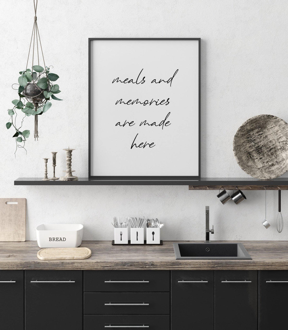 Meals and memories are made here - Kitchen print - Chic Prints