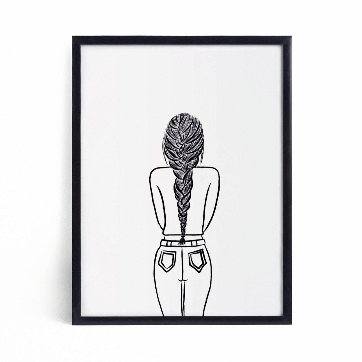 ‘Ponytail’ - Minimal Line Art Print-Chic Prints